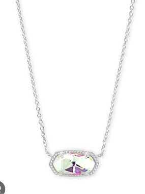 Kendra Scott Elisa Pendant Necklace in Dichroic Glass silver tone